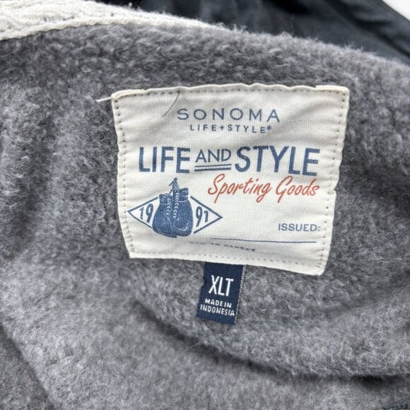 Sonoma Life+Style Mens XLT Gray & Charcoal Full-Zip Hoodie Sweatshirt - Picture 4 of 7